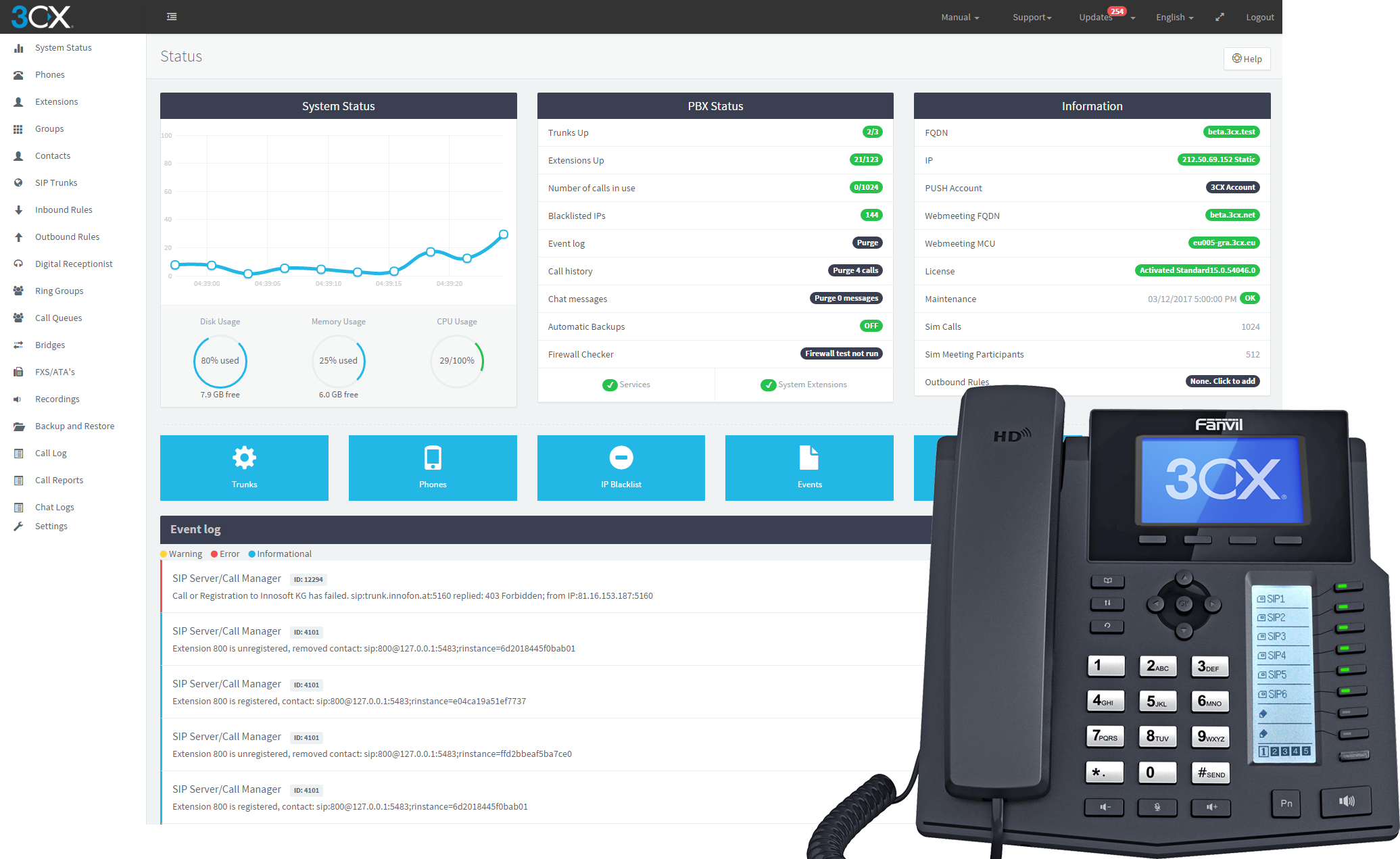 3CX desktop screenshot: 8.6.0