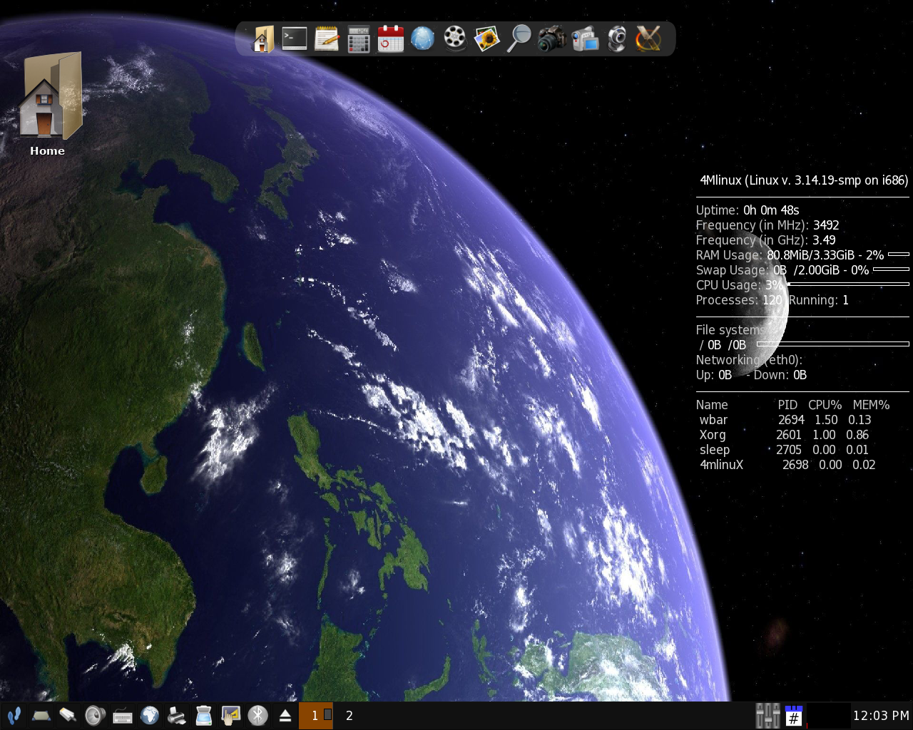 4MLinux desktop screenshot: 10.1