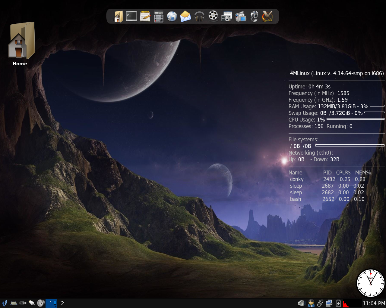 4MLinux desktop screenshot: 26.0