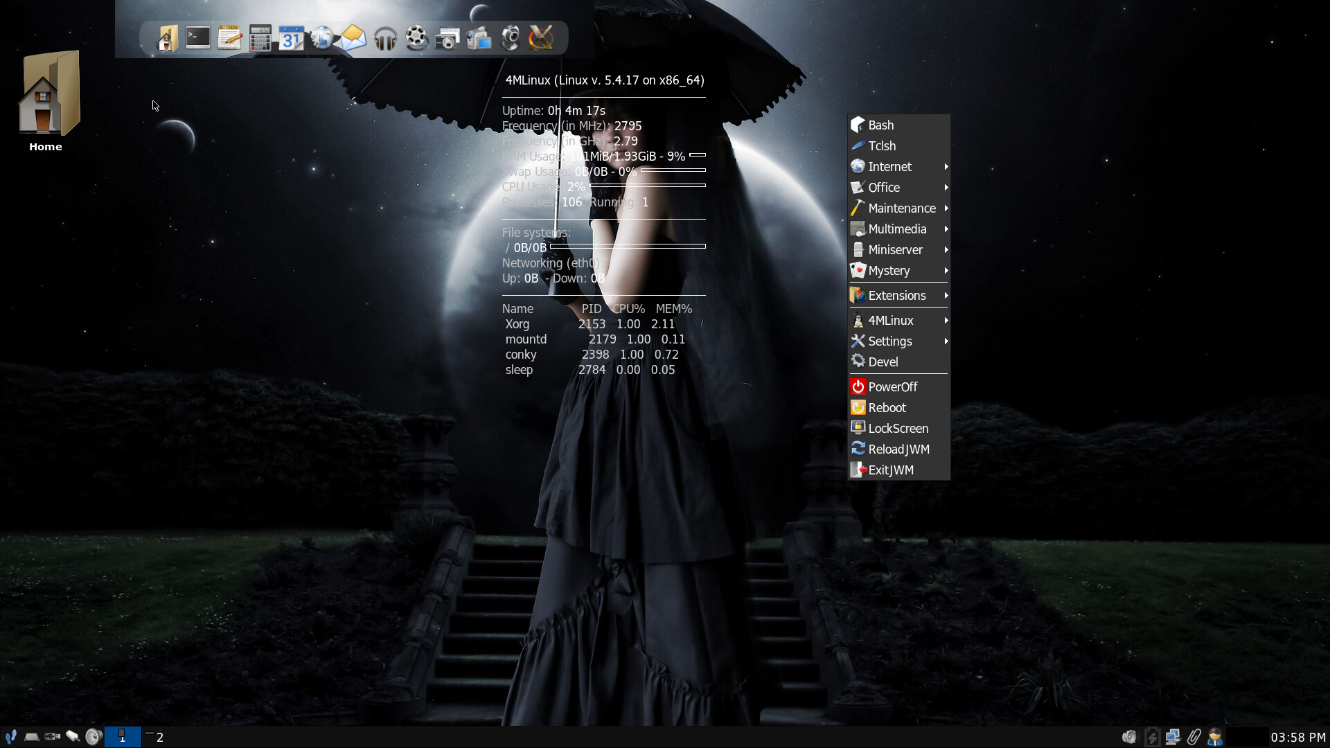 4MLinux desktop screenshot: 32.0
