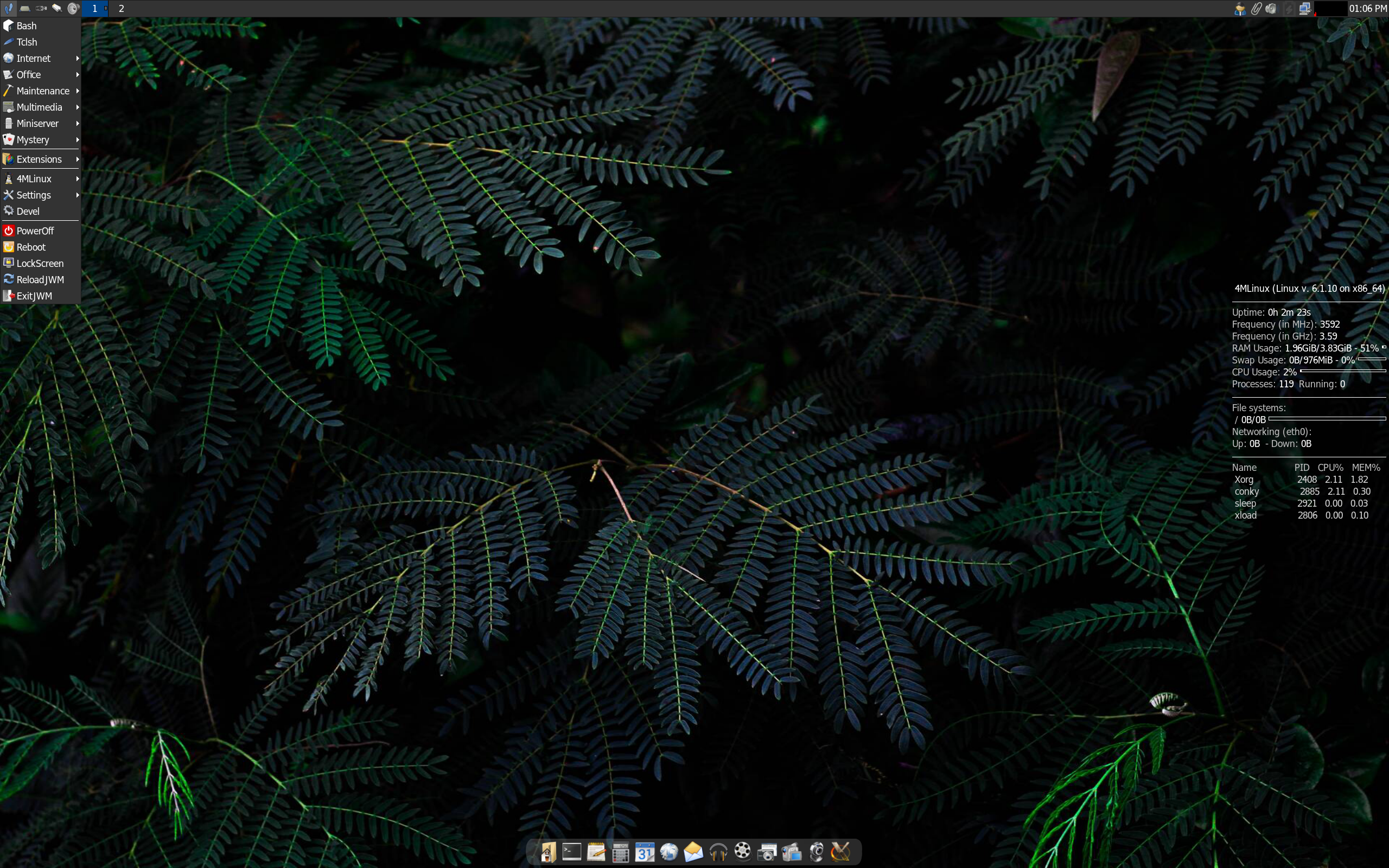 4MLinux desktop screenshot: 42.0