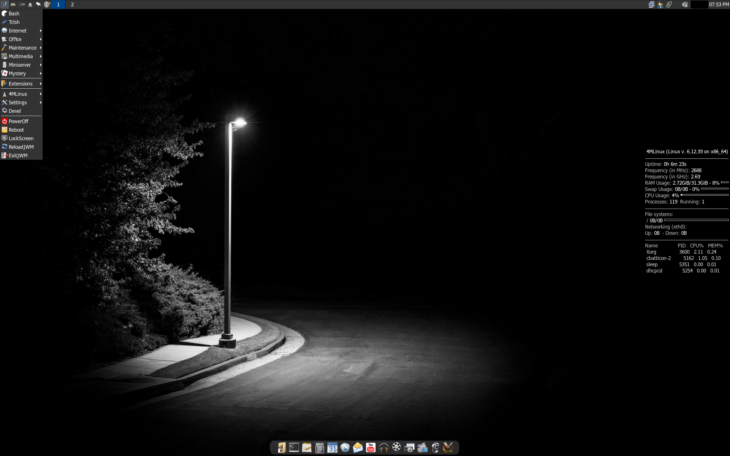 4MLinux desktop screenshot: 49.0