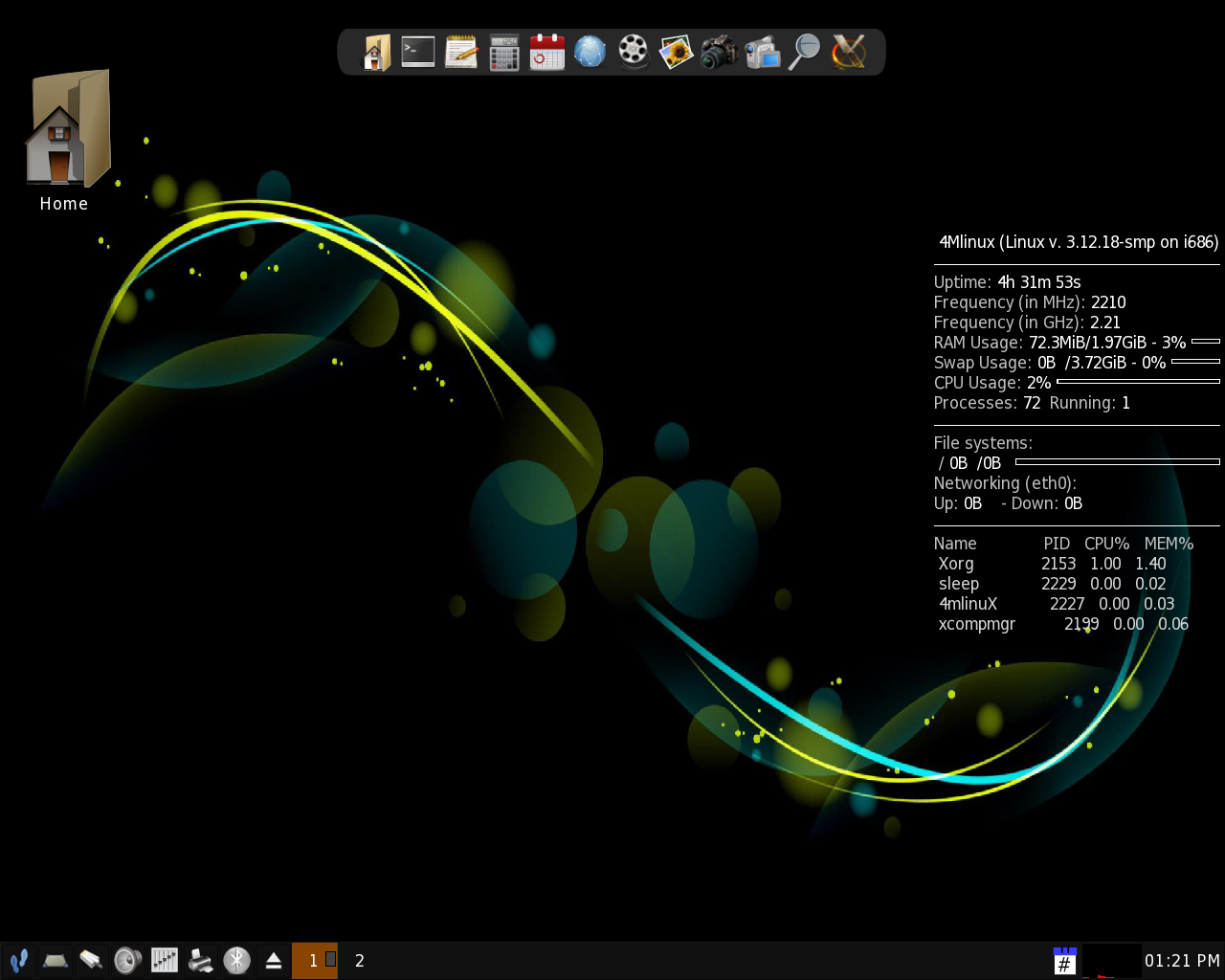 4MLinux desktop screenshot: 9.0