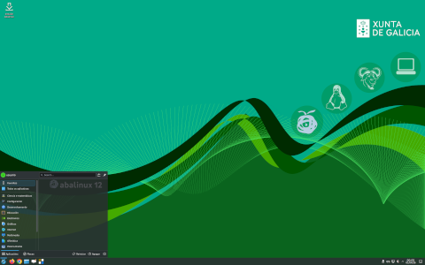 Abalinux desktop screenshot: Distribution overview