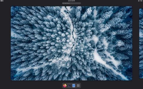 AerynOS desktop screenshot: Distribution overview
