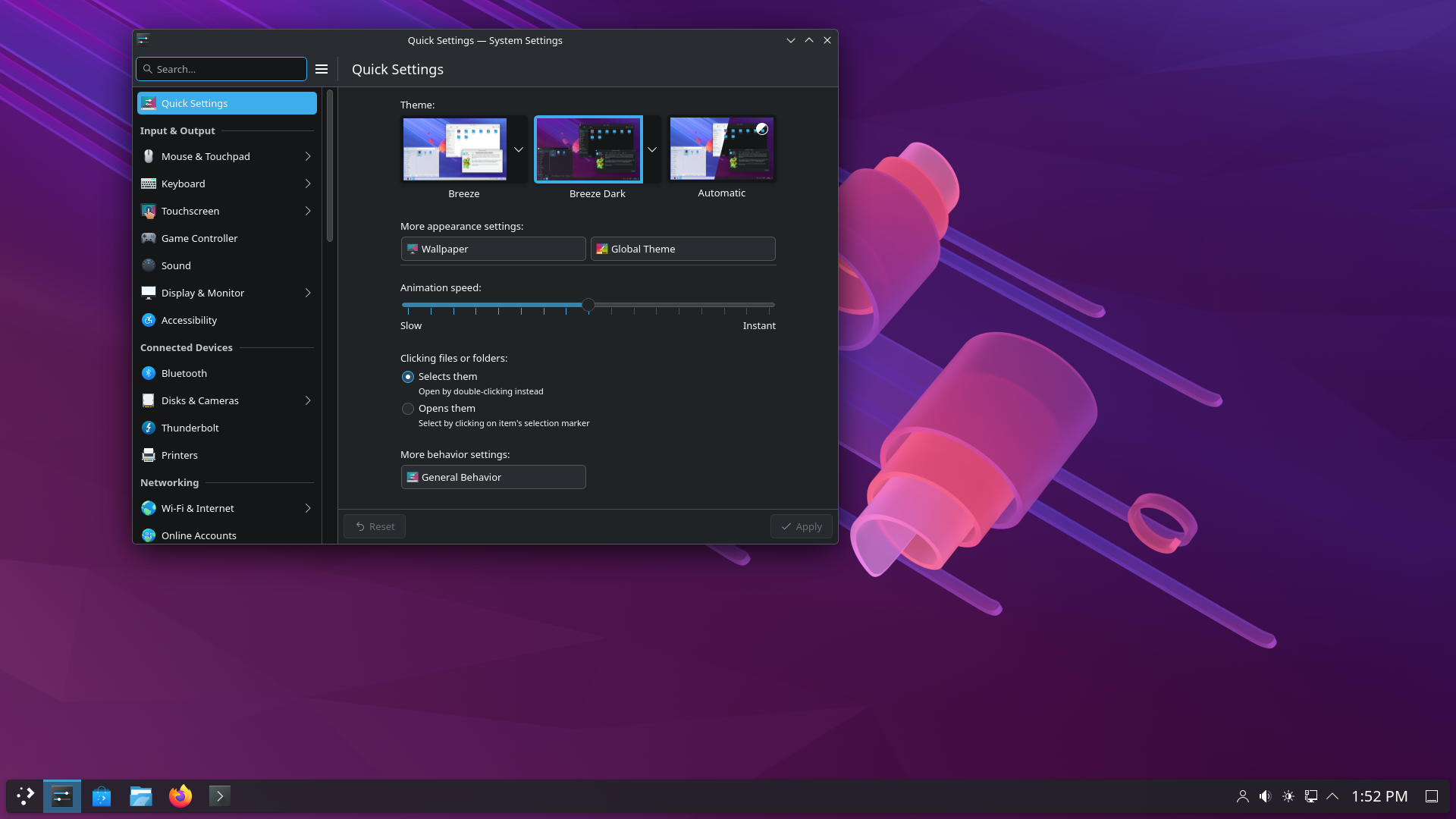 AerynOS desktop screenshot: 2026.01 settings