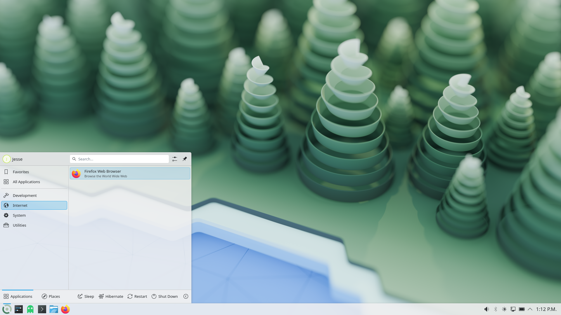 AfagOS desktop screenshot: 2026 menu