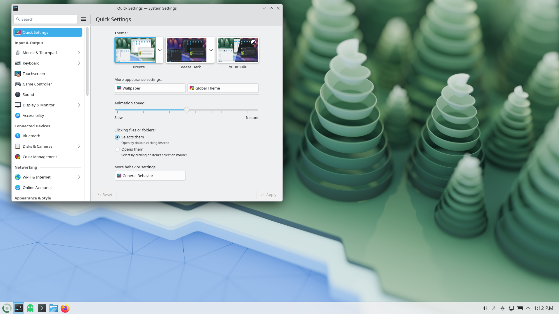 AfagOS desktop screenshot: 2026 settings