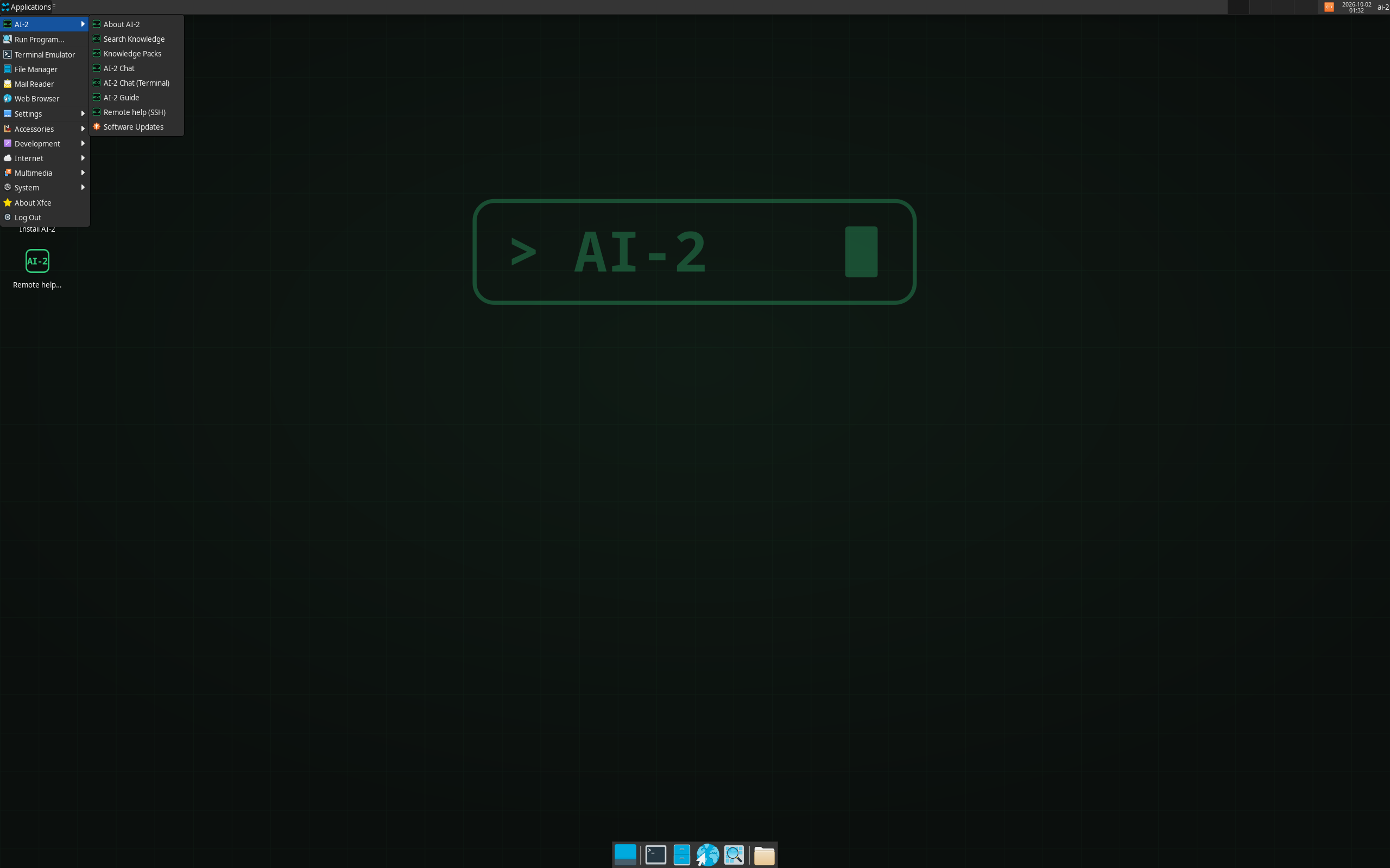 AI-2 desktop screenshot: 20261001 xfce