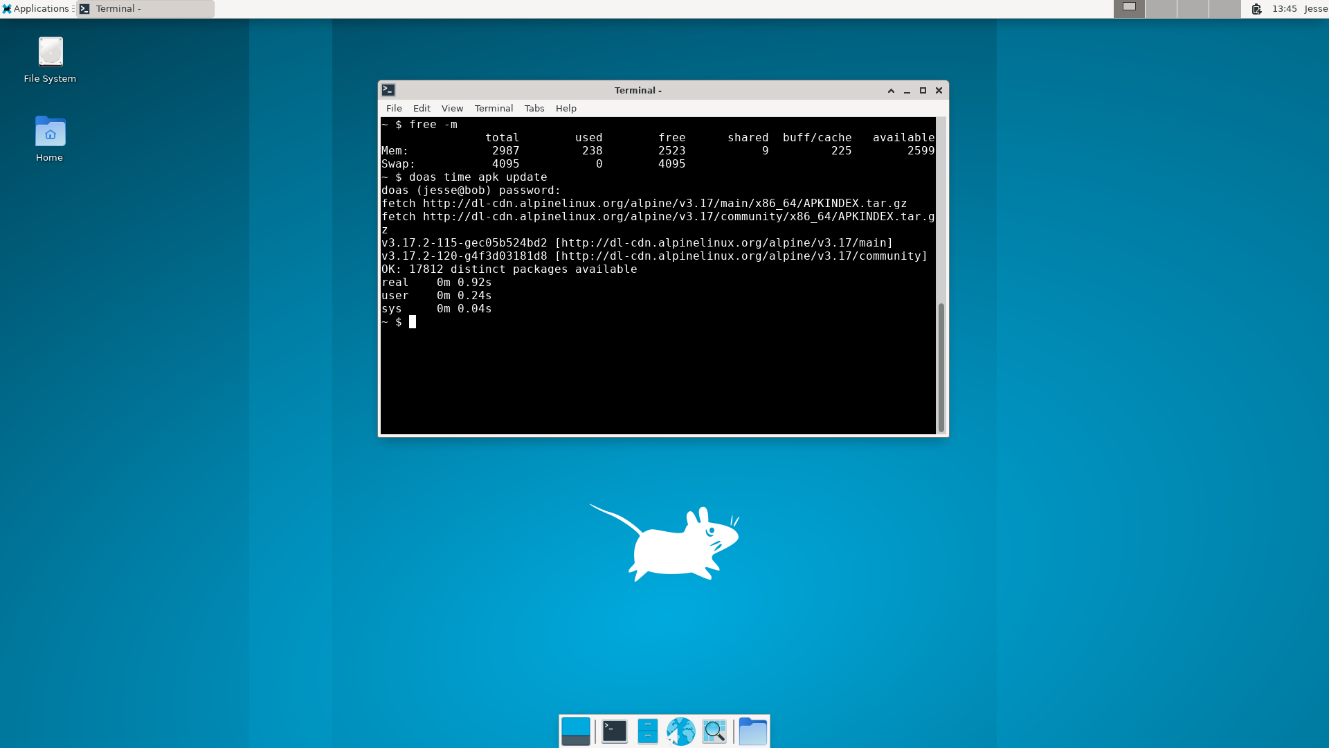 Alpine desktop screenshot: 3.17.2 apk
