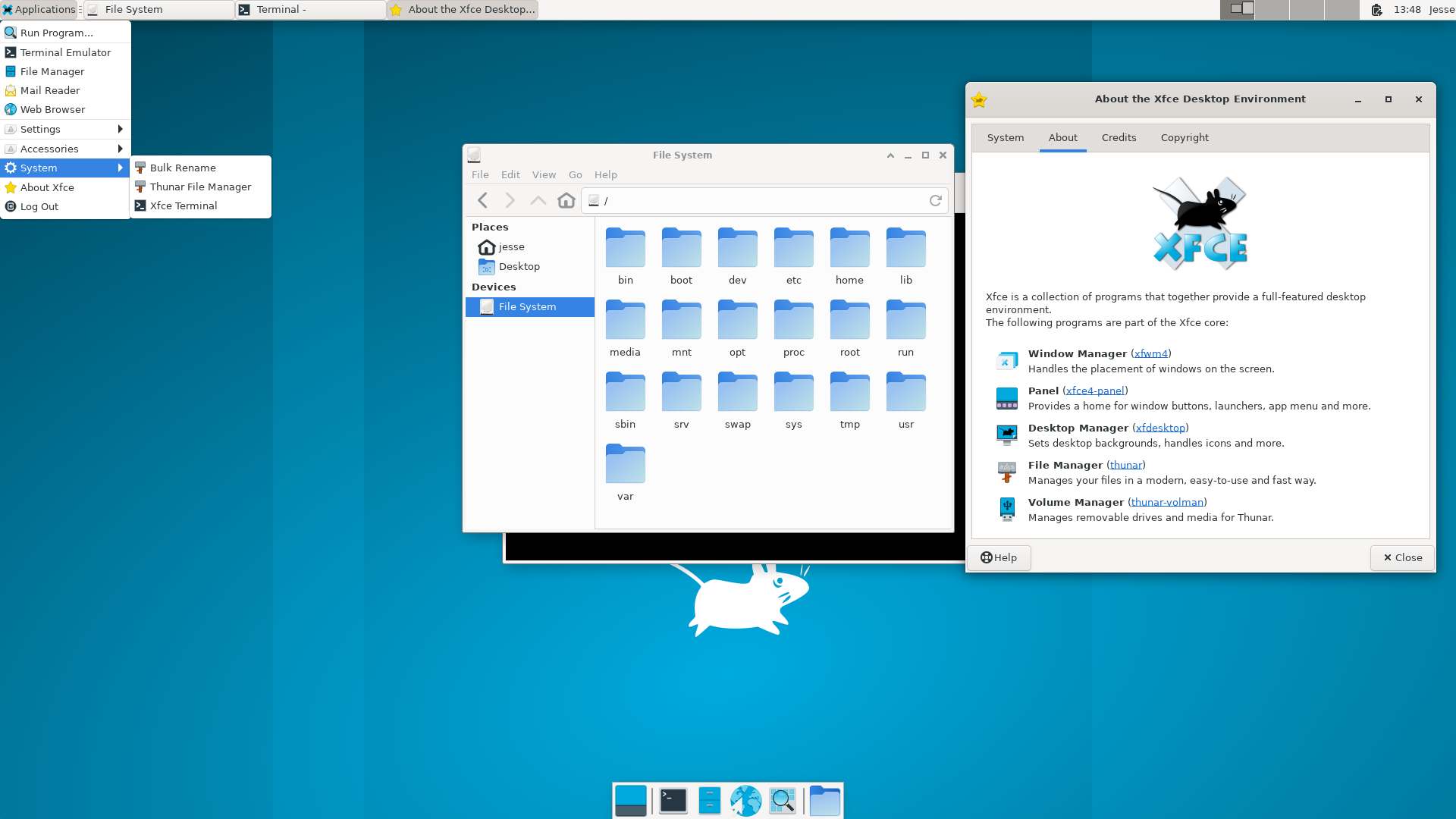 Alpine desktop screenshot: 3.17.2 xfce