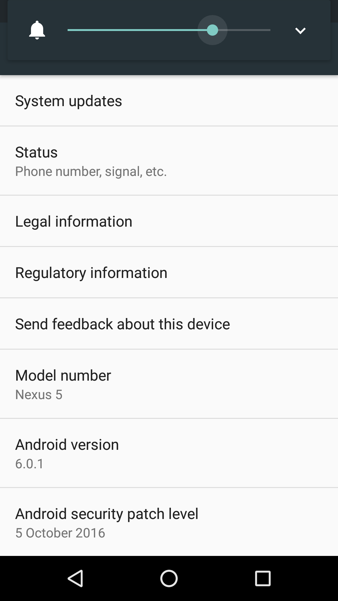 Android desktop screenshot: 6.0 settings