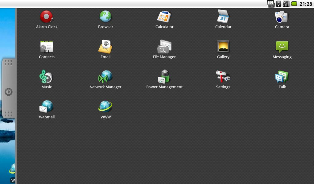 Android desktop screenshot: aspire apps