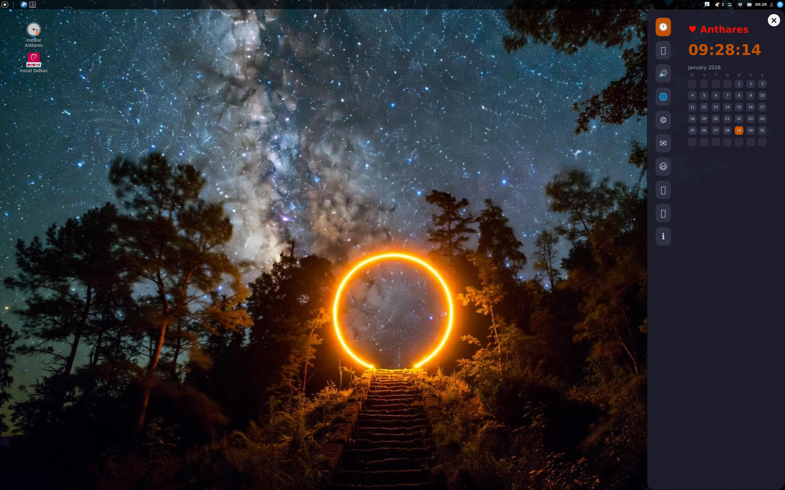 Anthares desktop screenshot: alpha