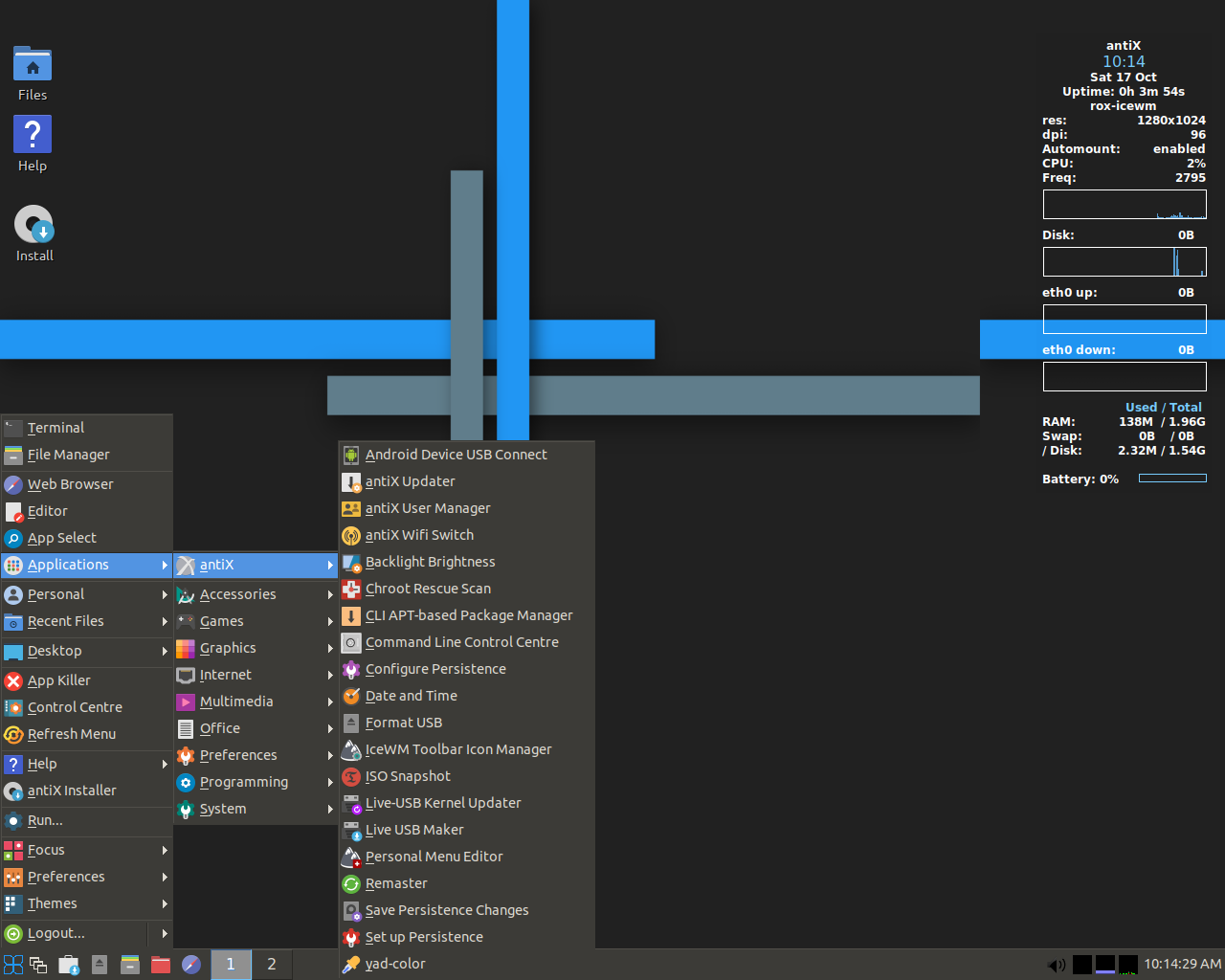 antiX desktop screenshot: 19.3