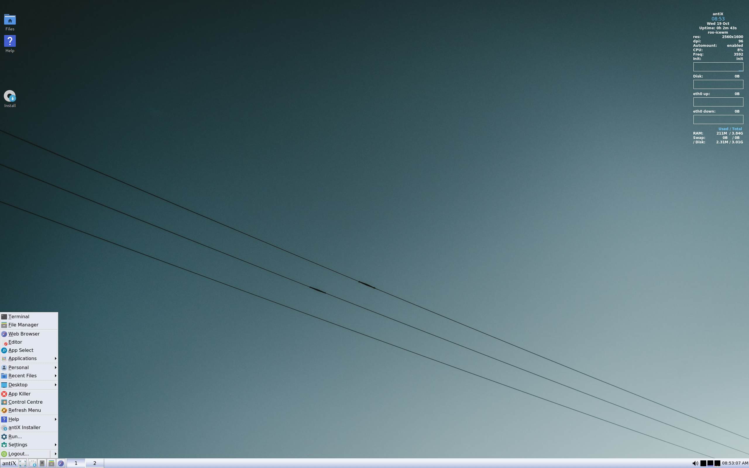 antiX desktop screenshot: 22