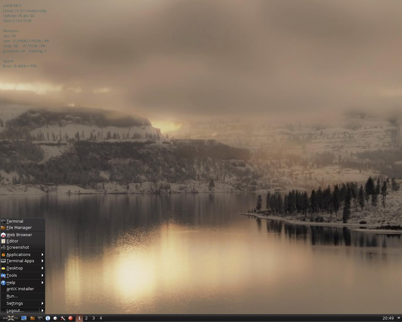 antiX desktop screenshot: 8.5