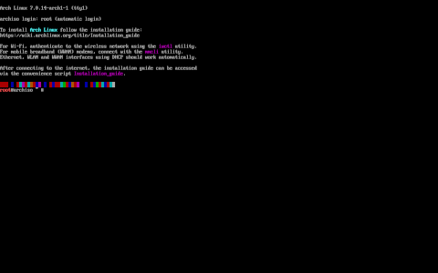 Arch Linux desktop screenshot: Distribution overview