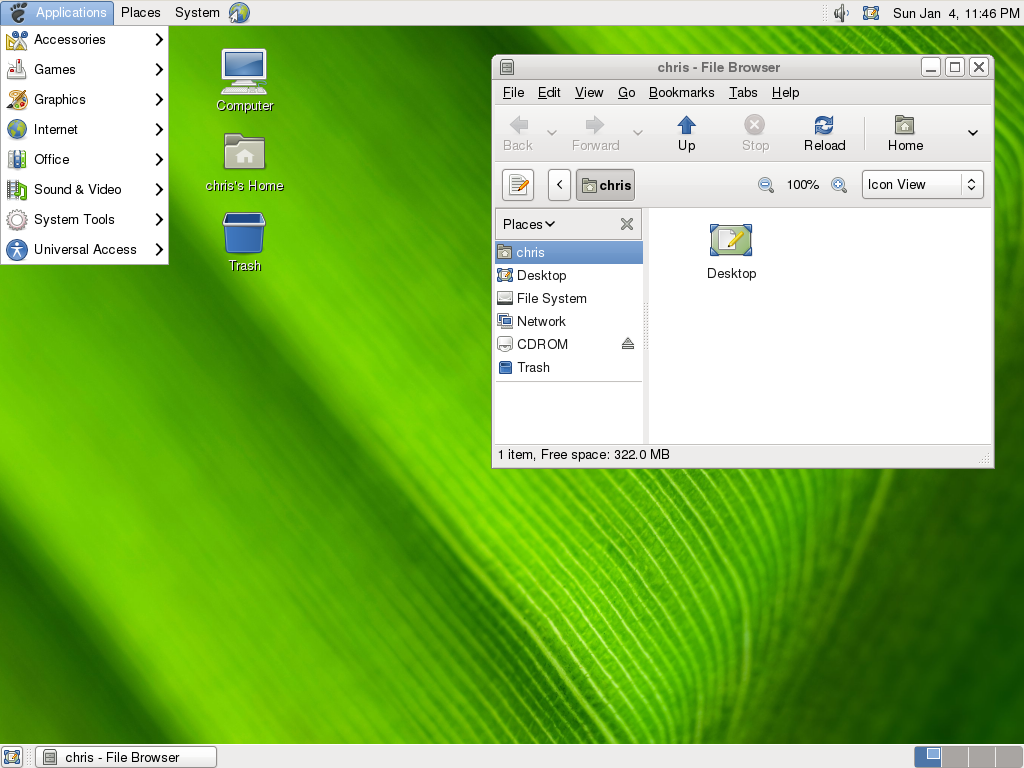 Arch Linux desktop screenshot: default gnome desktop