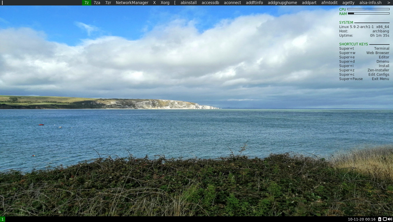 ArchBANG desktop screenshot: 0111 live