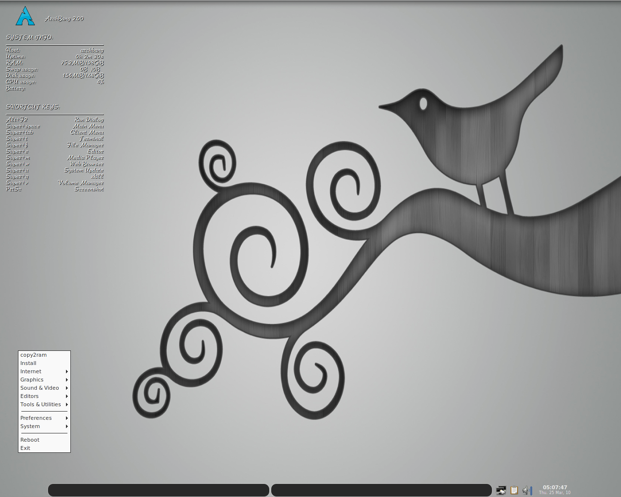 ArchBANG desktop screenshot: 2.0 rc1