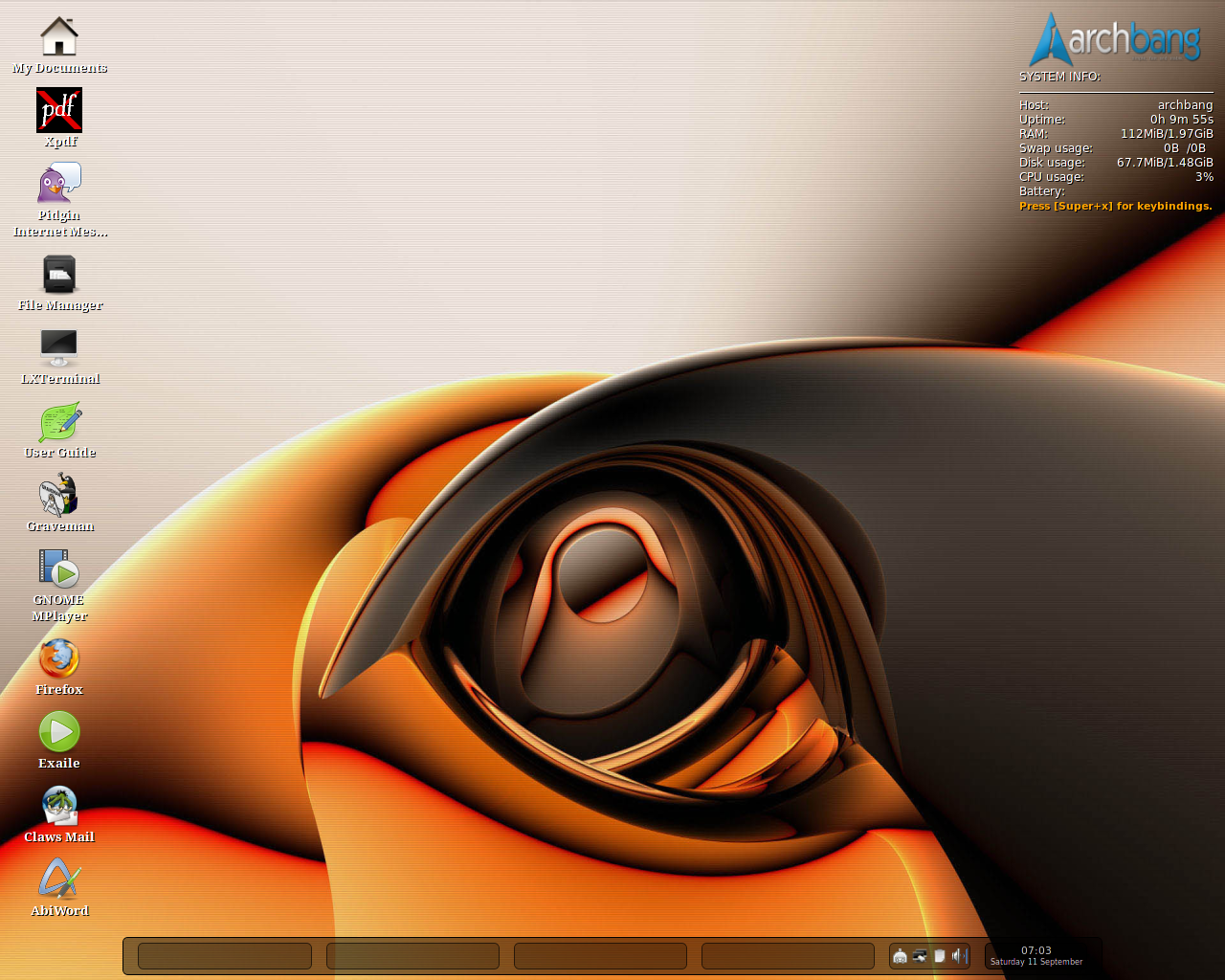 ArchBANG desktop screenshot: 2010.06