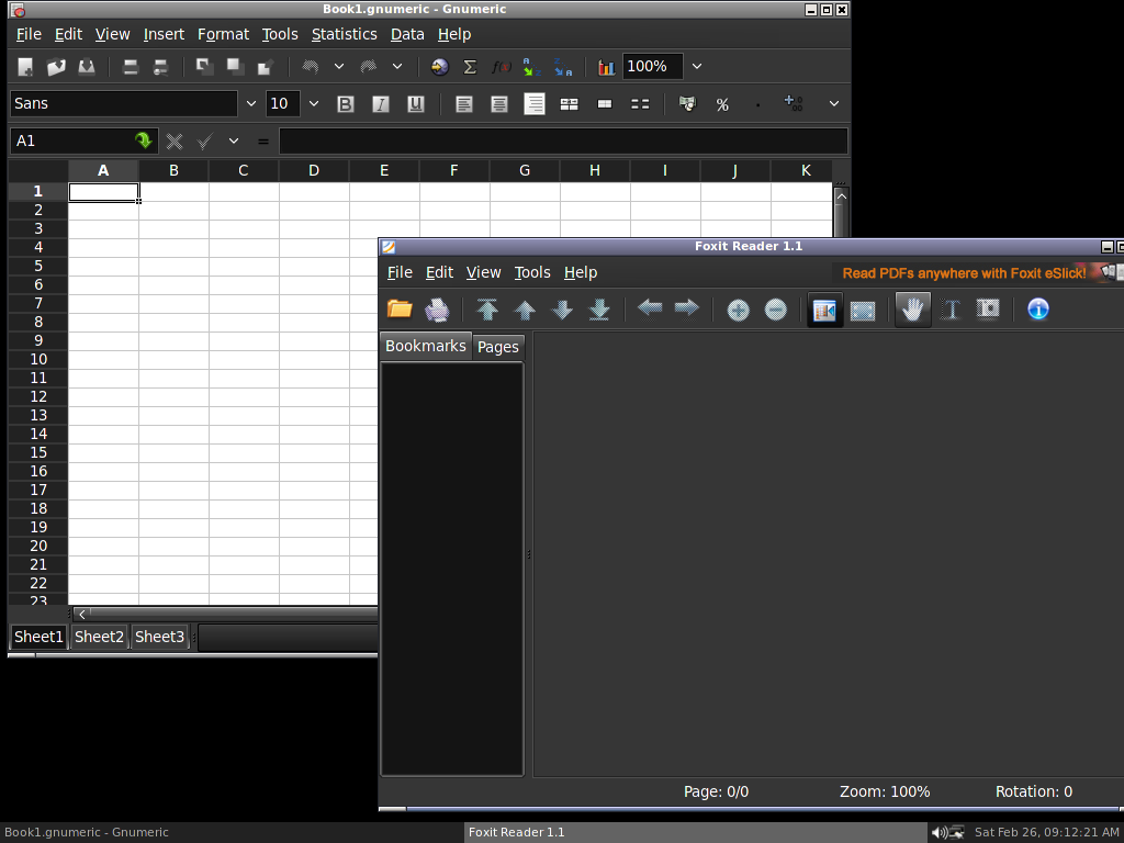 ArchBANG desktop screenshot: 2011.02 office