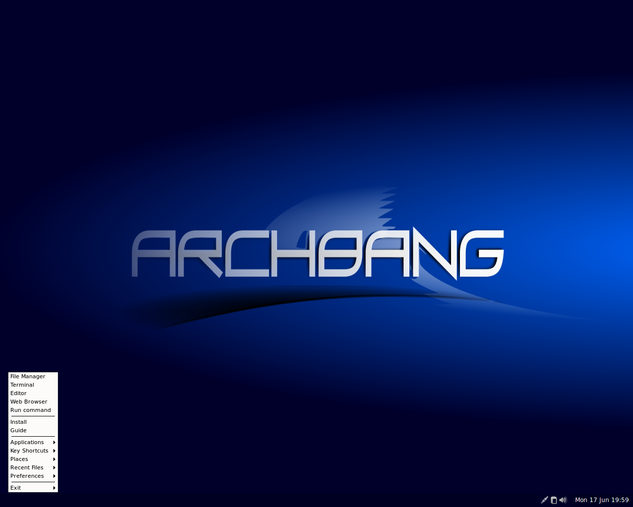 ArchBANG desktop screenshot: 2013.06