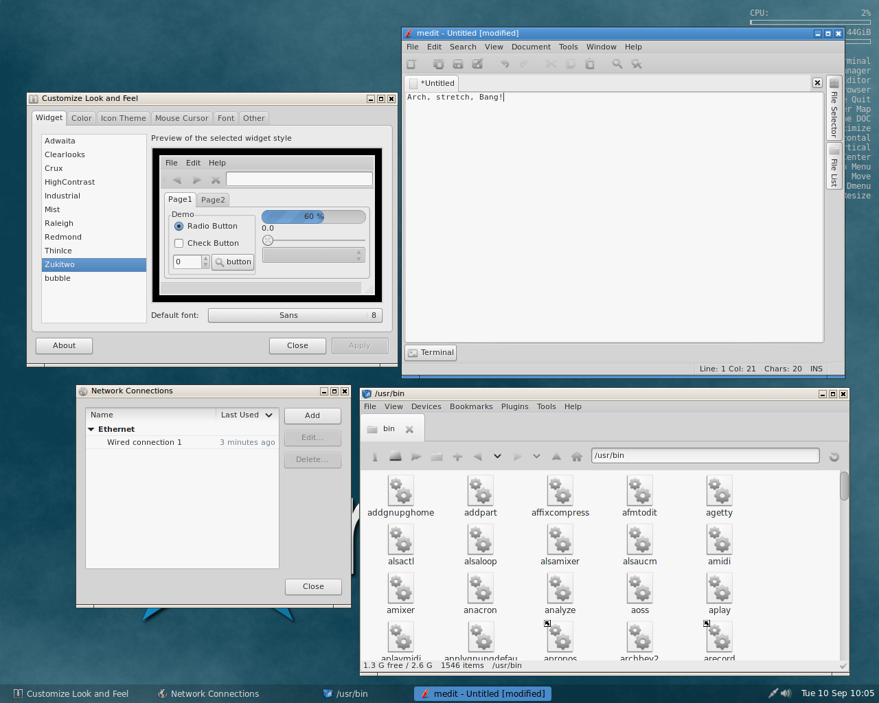 ArchBANG desktop screenshot: 2013.09.01 apps
