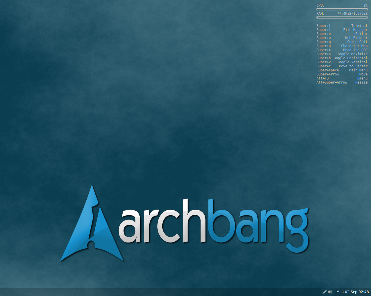 ArchBANG desktop screenshot: 2013.09