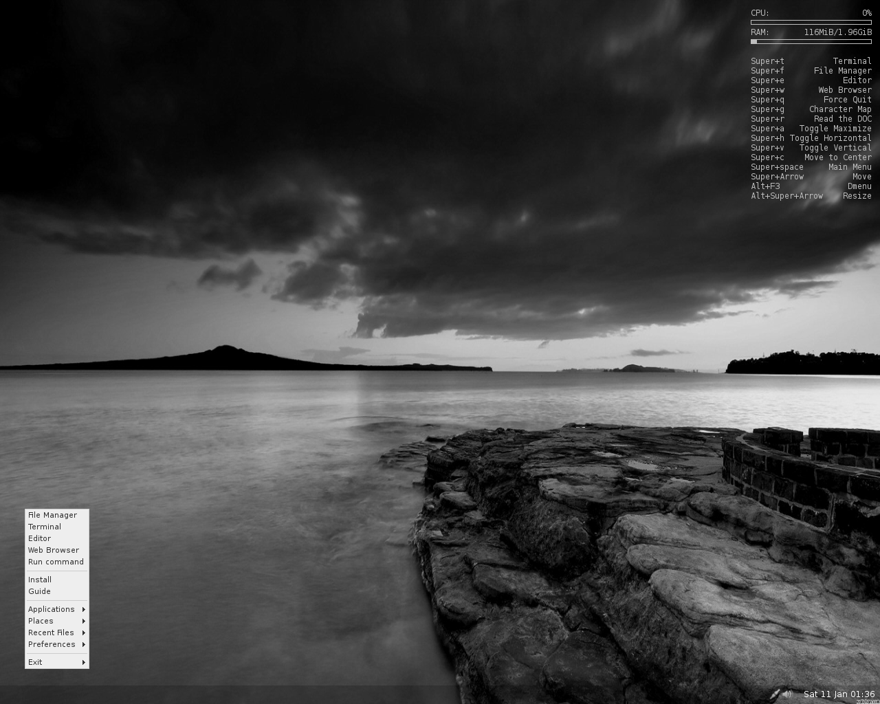 ArchBANG desktop screenshot: 2014.01