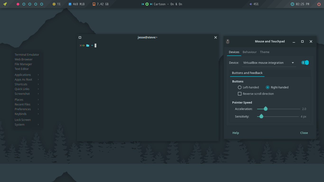 Archcraft desktop screenshot: 2021.06.06 settings