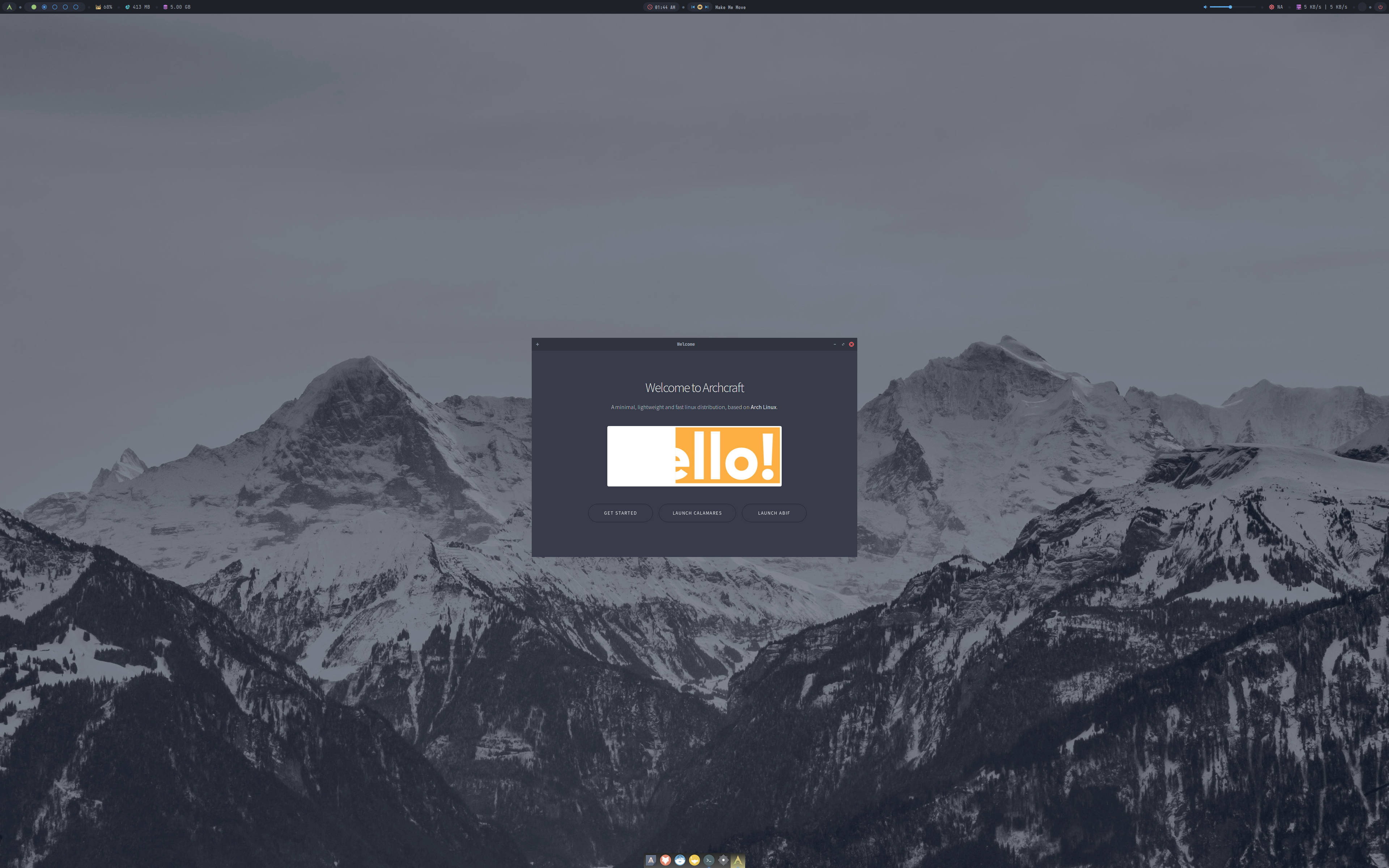 Archcraft desktop screenshot: 2023.01.01