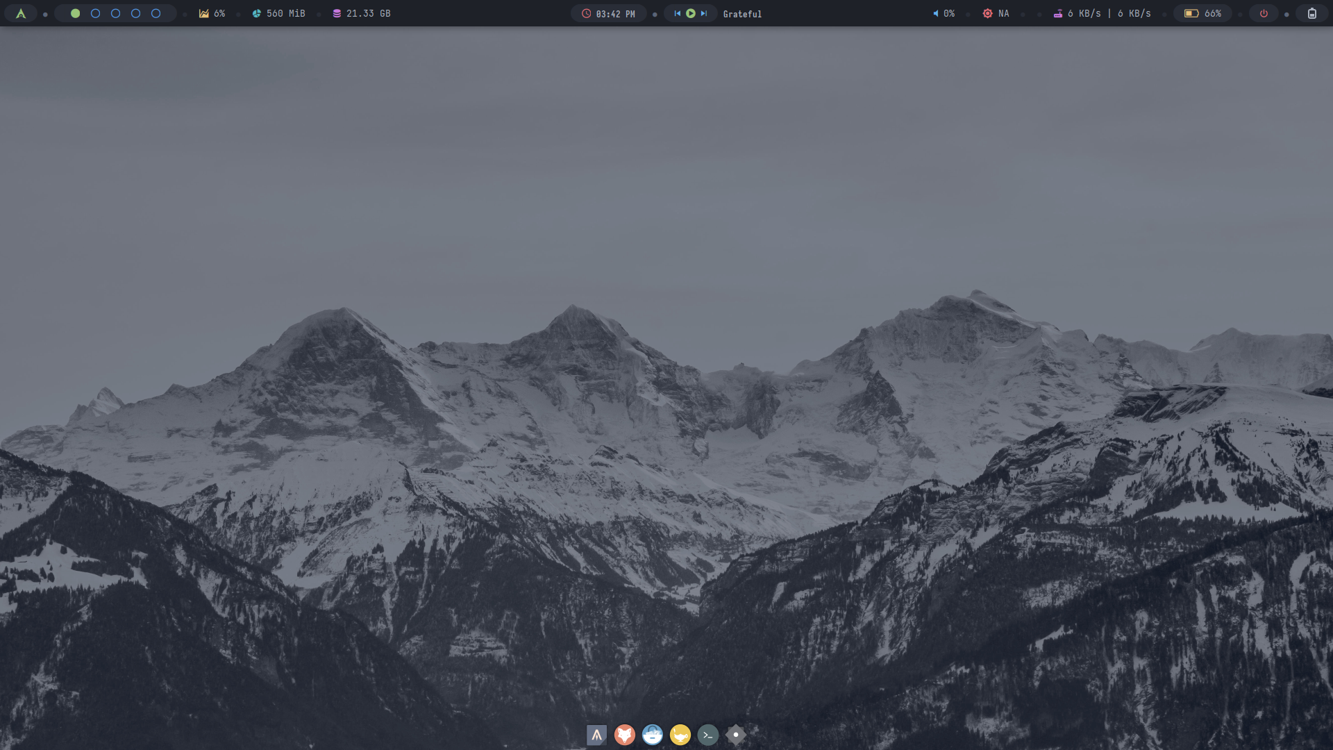 Archcraft desktop screenshot: 2024.04.06 polybar