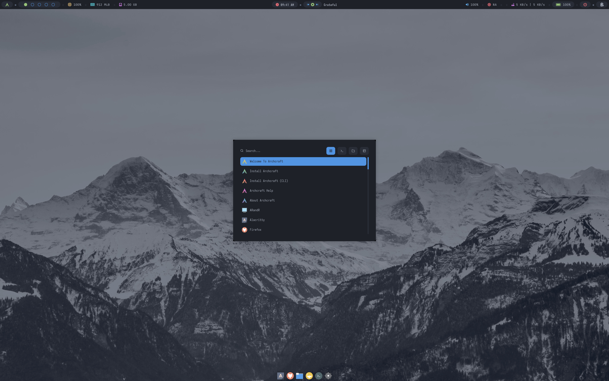 Archcraft desktop screenshot: 2026.02.02