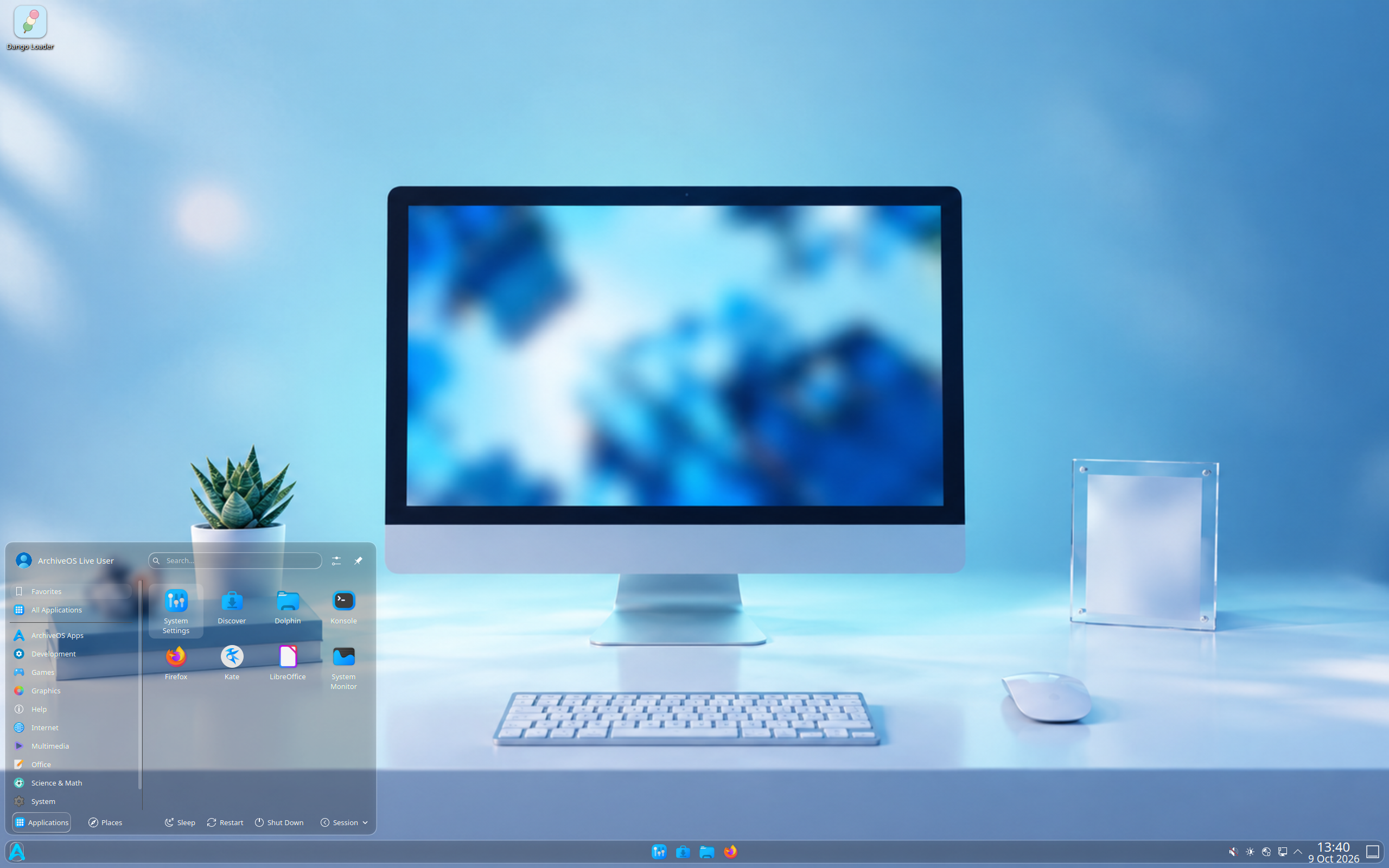ArchiveOS desktop screenshot: 2 kde