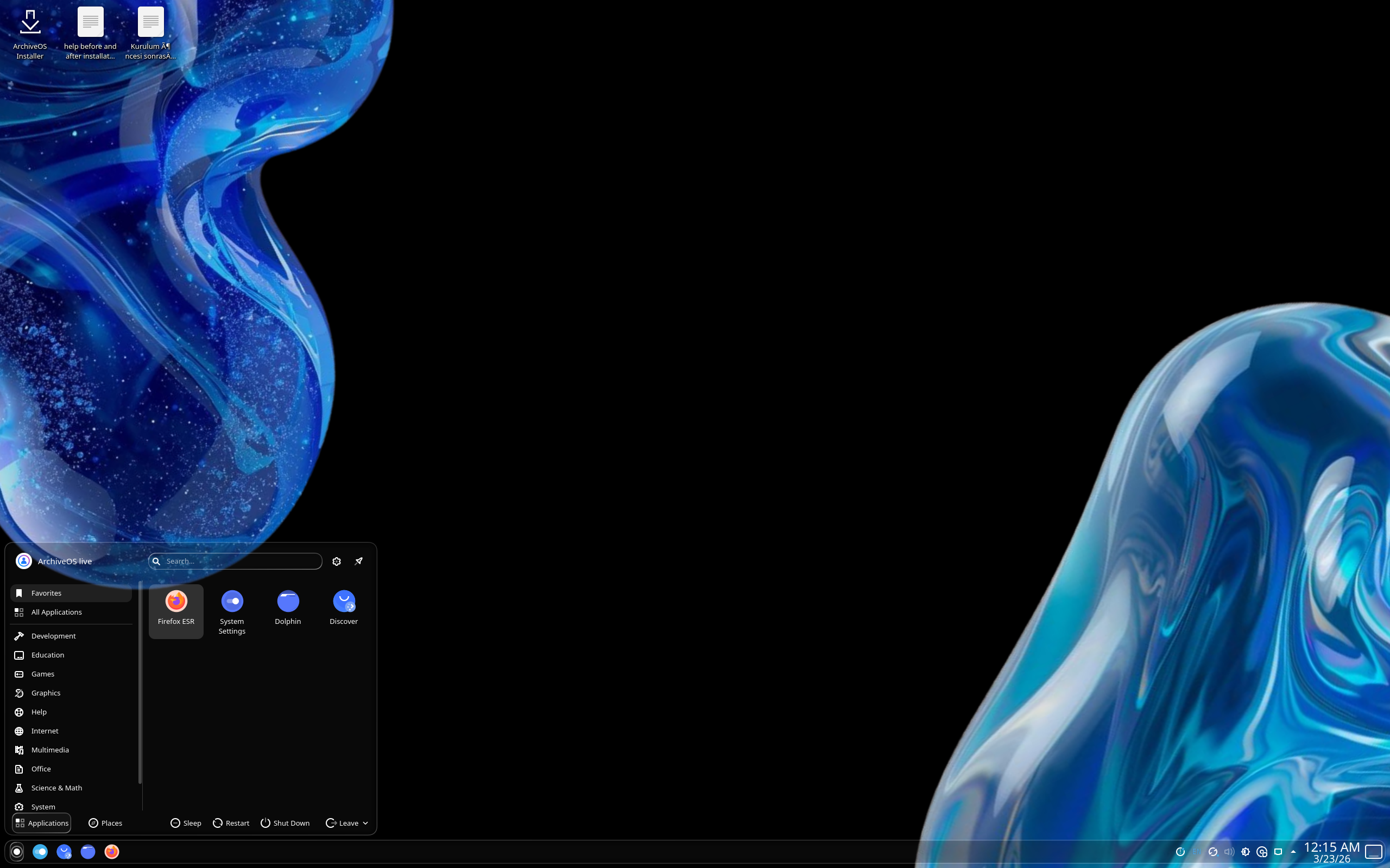 ArchiveOS desktop screenshot: 27.1
