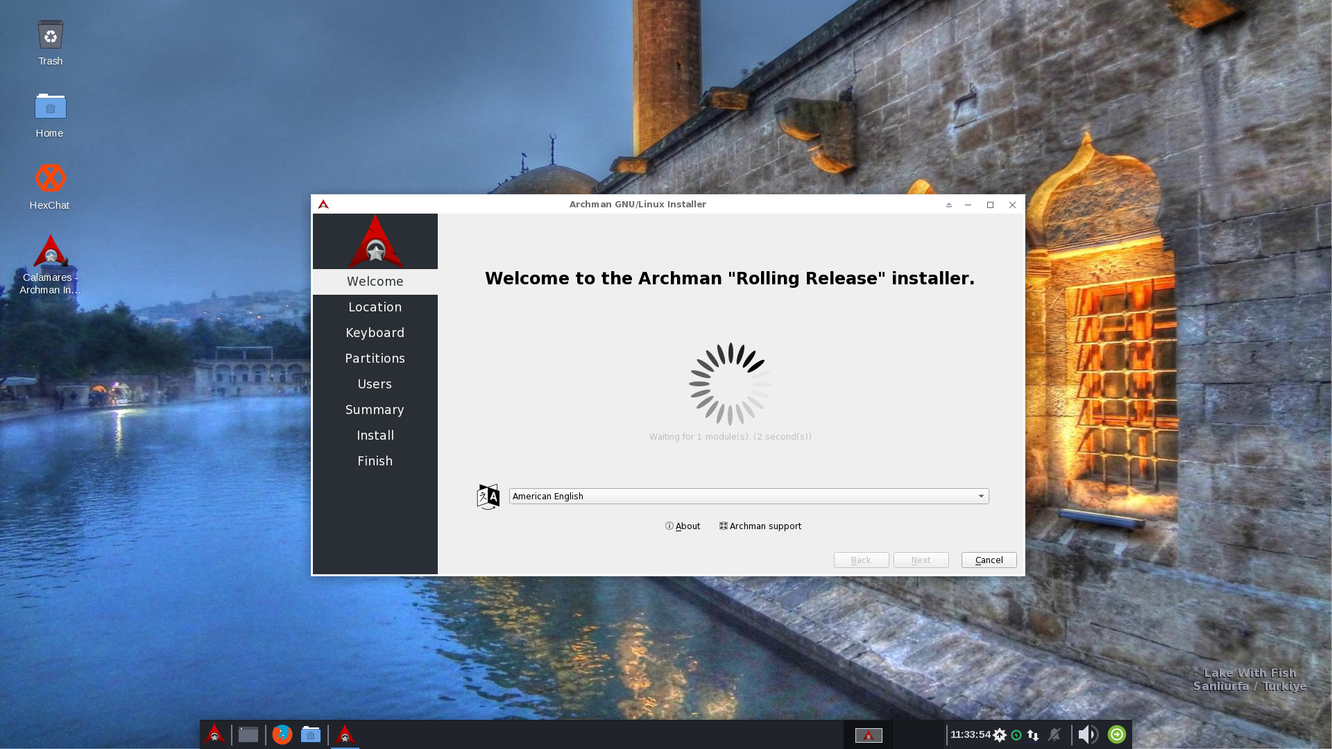 Archman desktop screenshot: 2019 09 calamares installer
