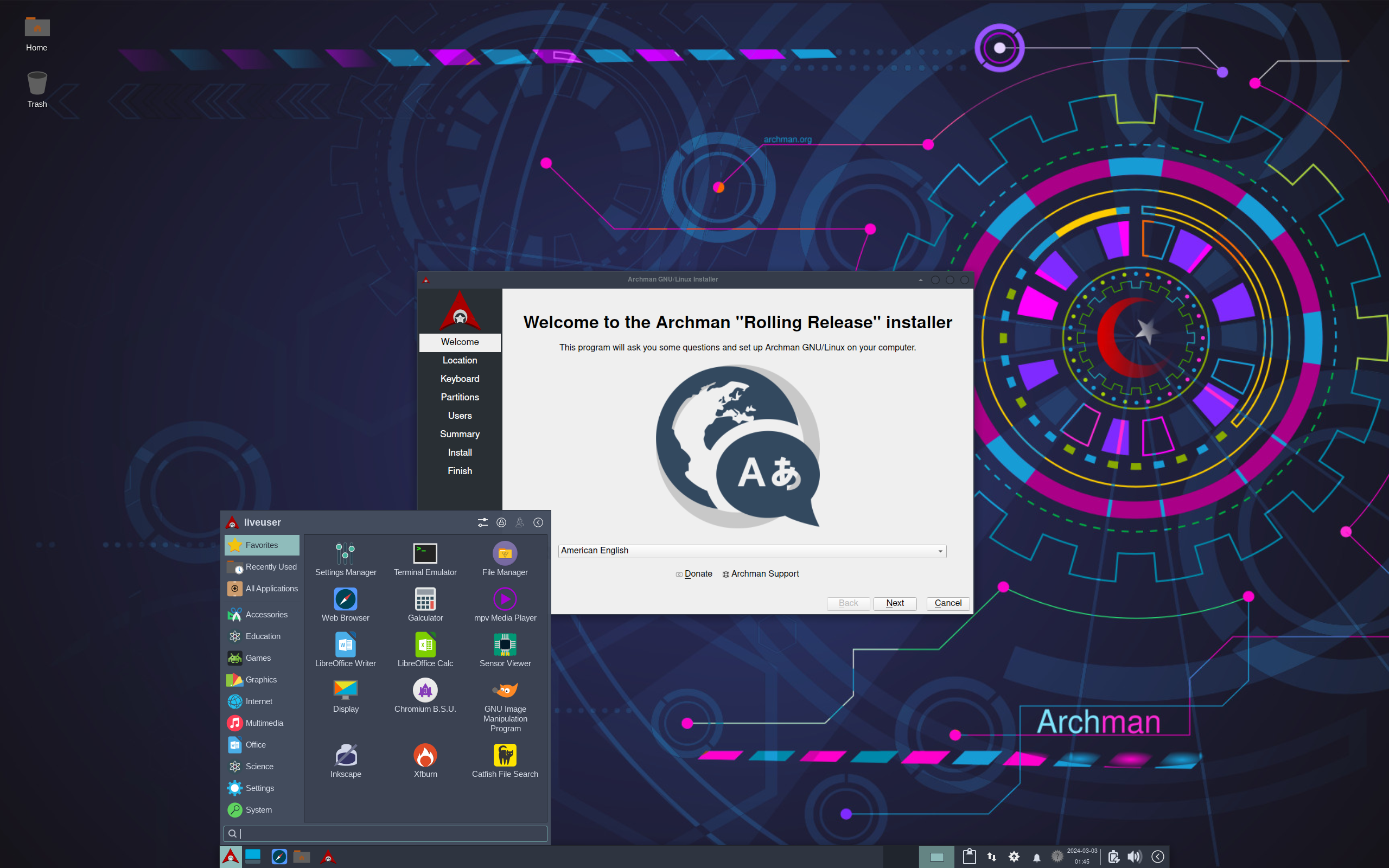 Archman desktop screenshot: 20240303