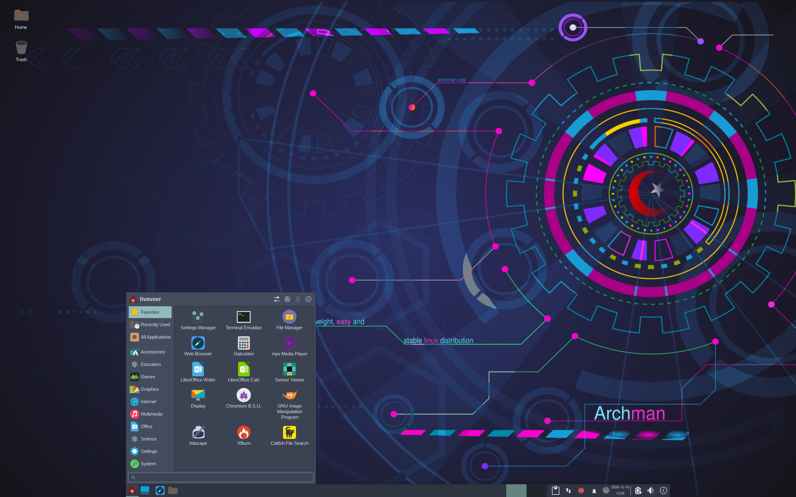 Archman desktop screenshot: 20241207