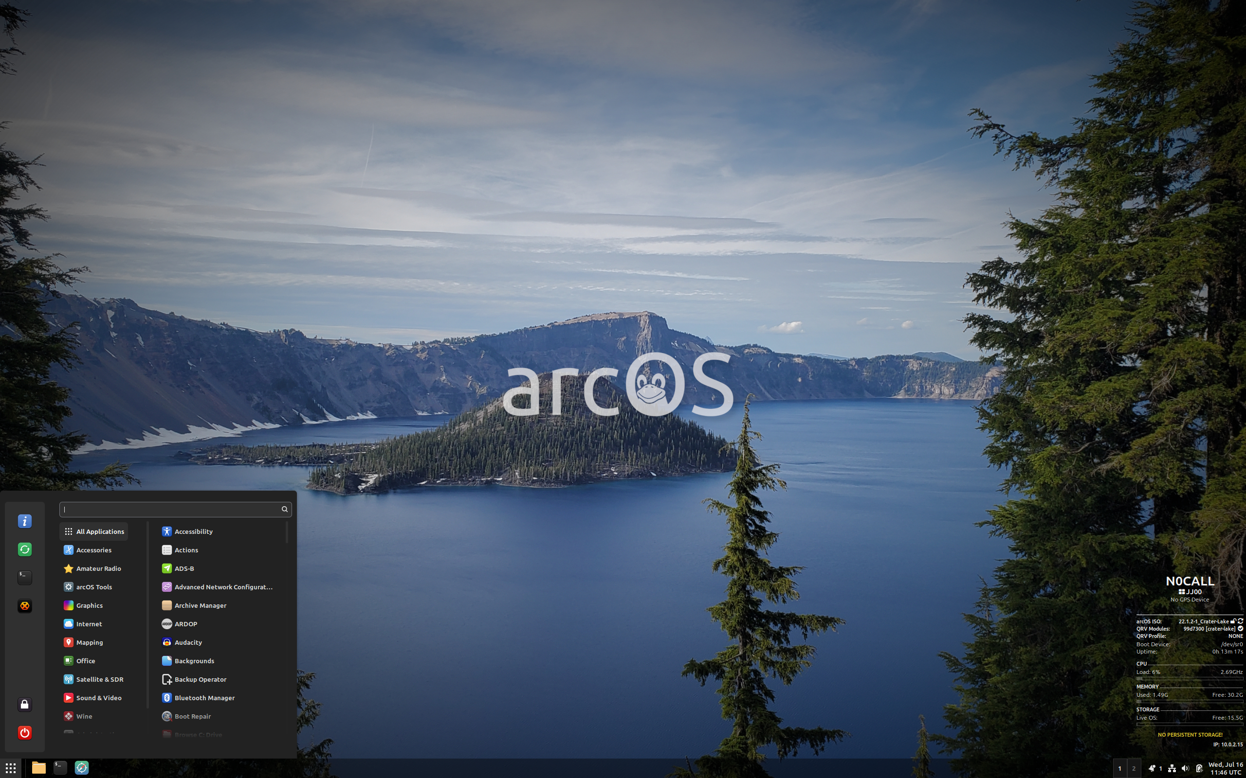 arcOS desktop screenshot: 22.1.2 1