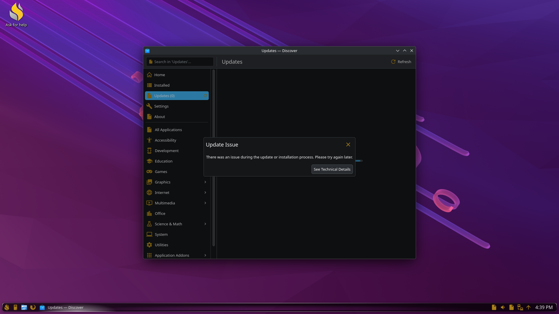 Argent desktop screenshot: 1.5.3 discover
