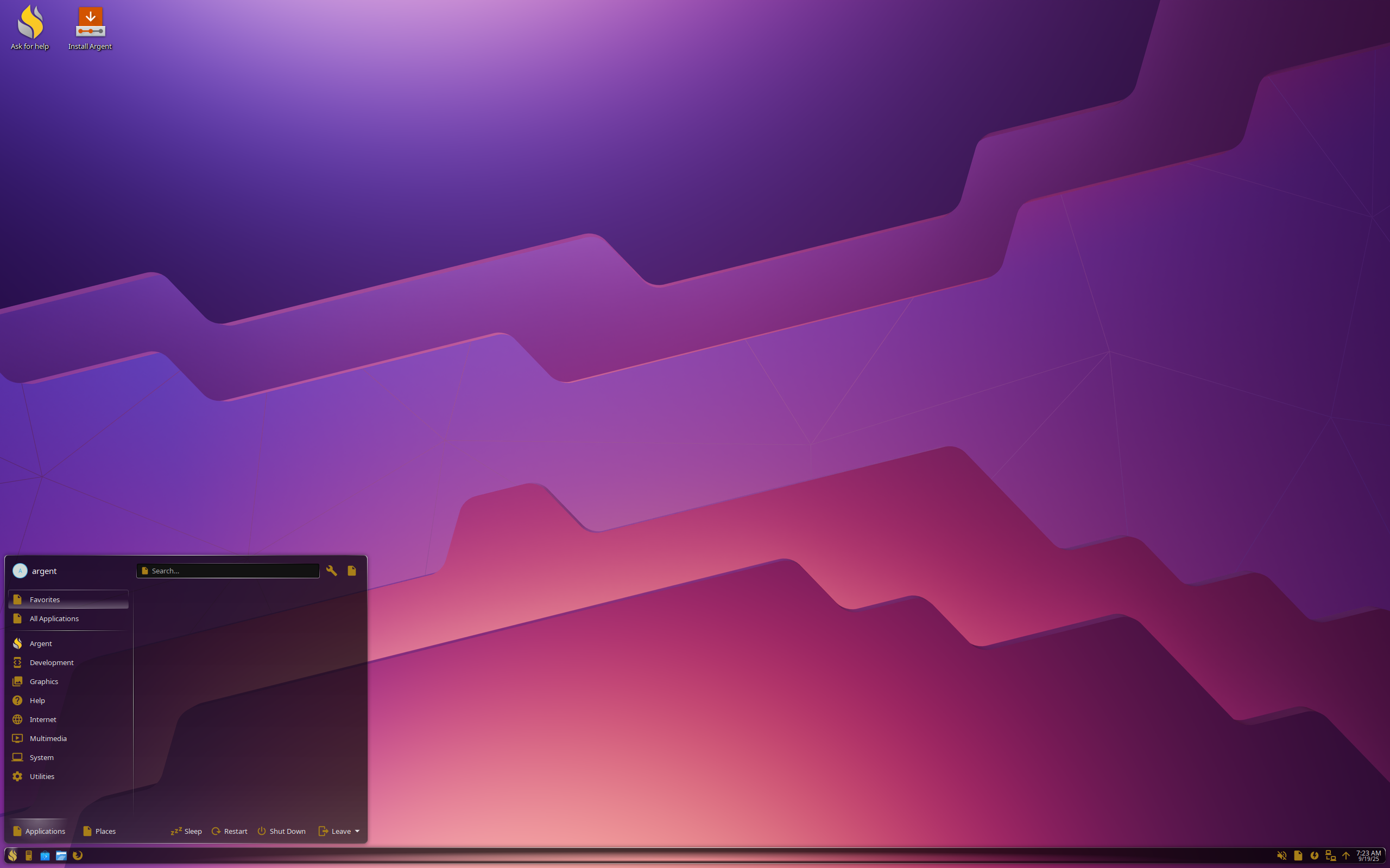 Argent desktop screenshot: 1.5.3 rc3