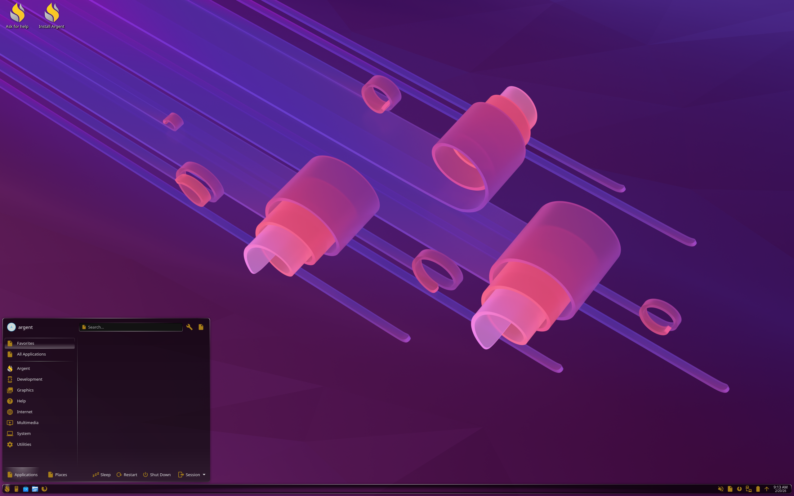Argent desktop screenshot: 1.5.3 rc6