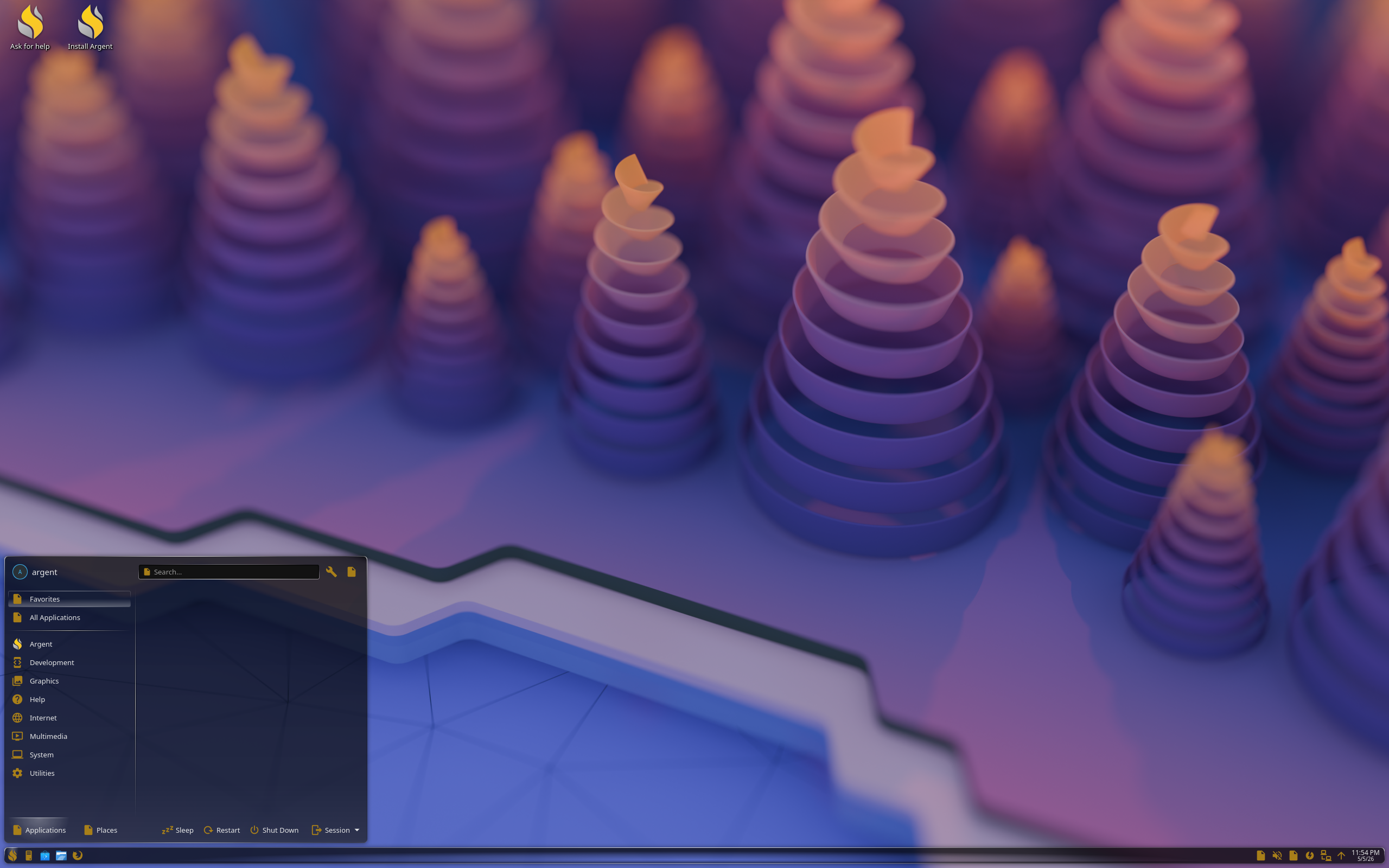 Argent desktop screenshot: 1.5.3 rc7