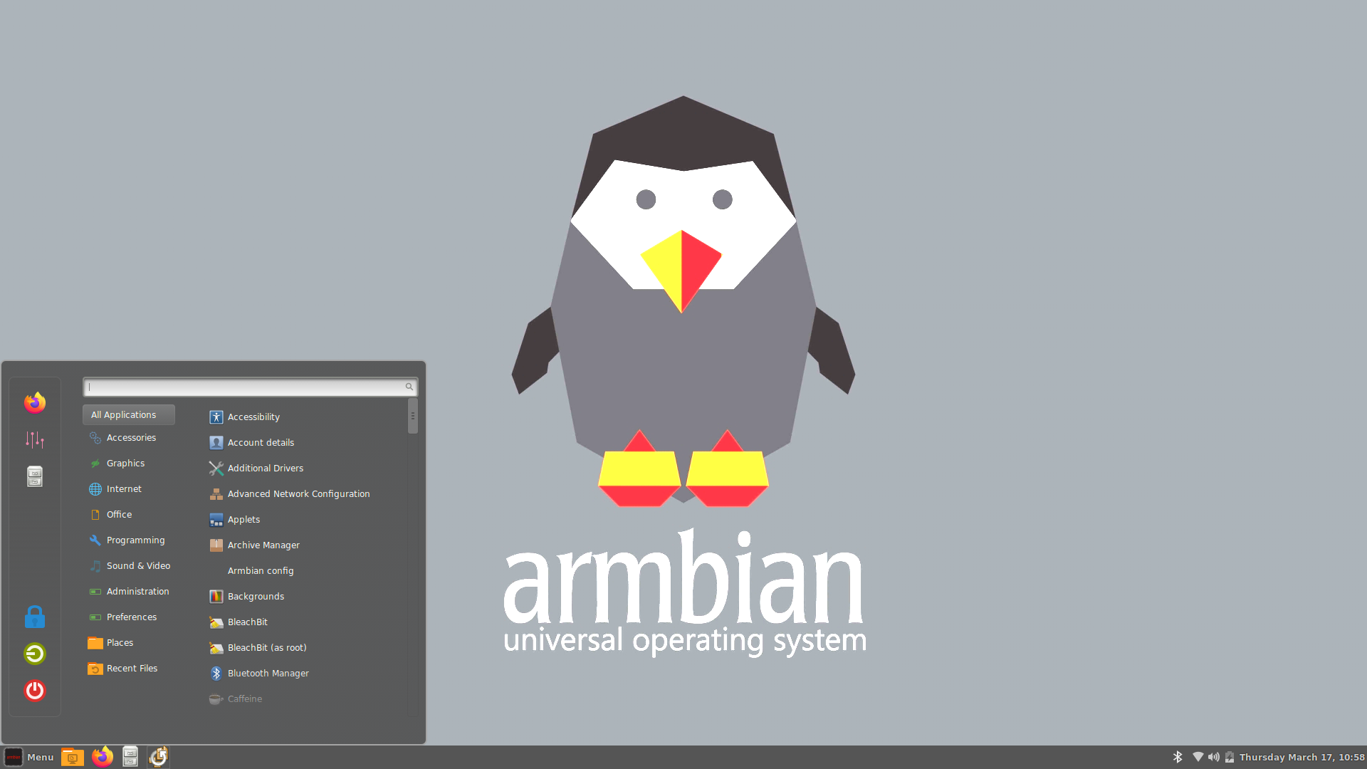 Armbian desktop screenshot: 22.02.1