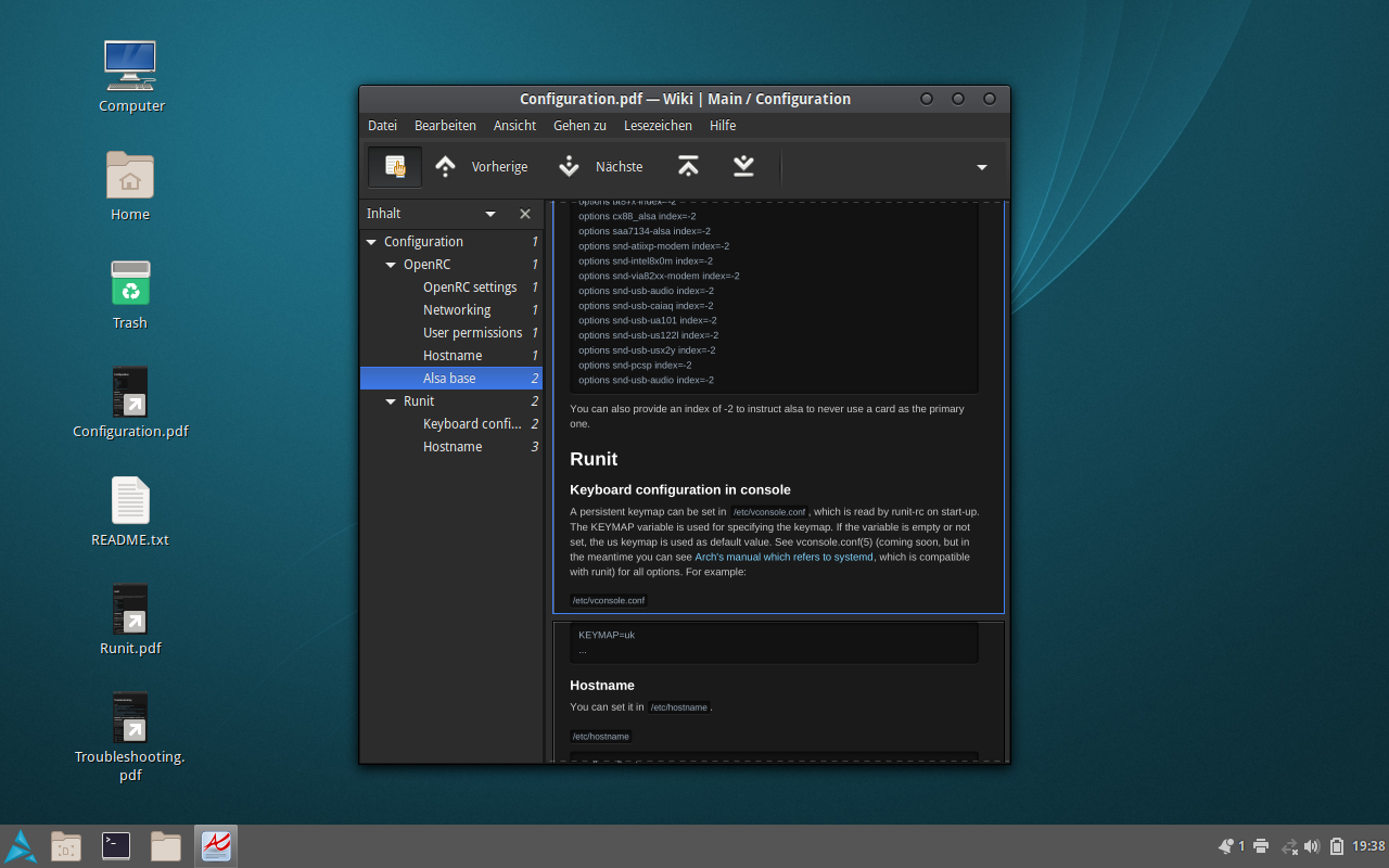 Artix desktop screenshot: 20200214 cinnamon desktop