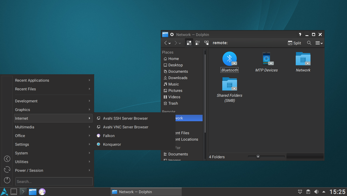 Artix desktop screenshot: 20210101 menu dolphin