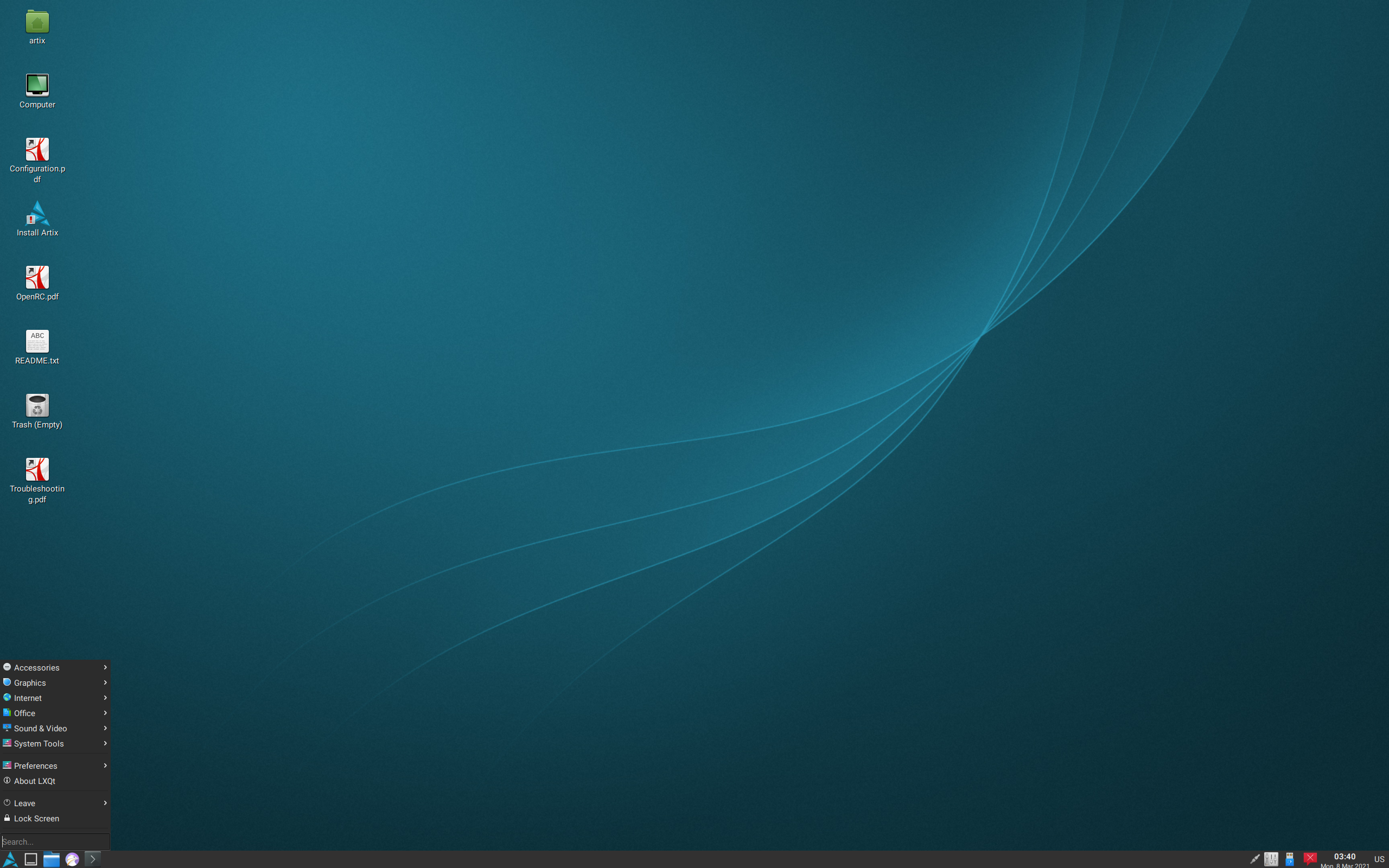 Artix desktop screenshot: 20210101