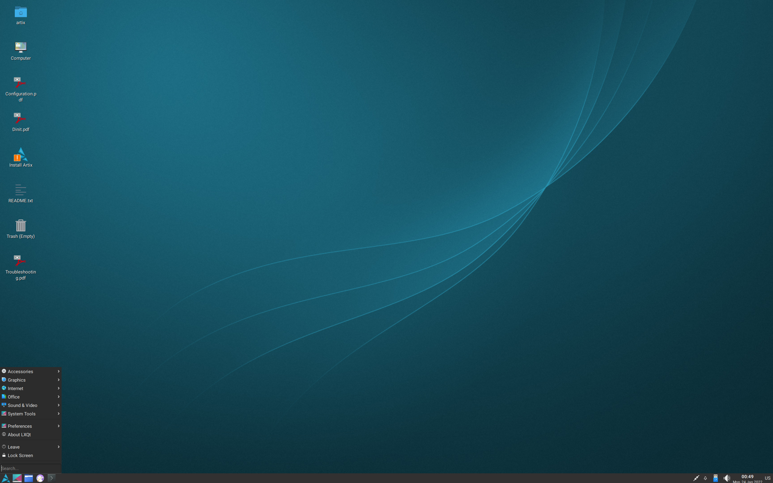 Artix desktop screenshot: 20220121